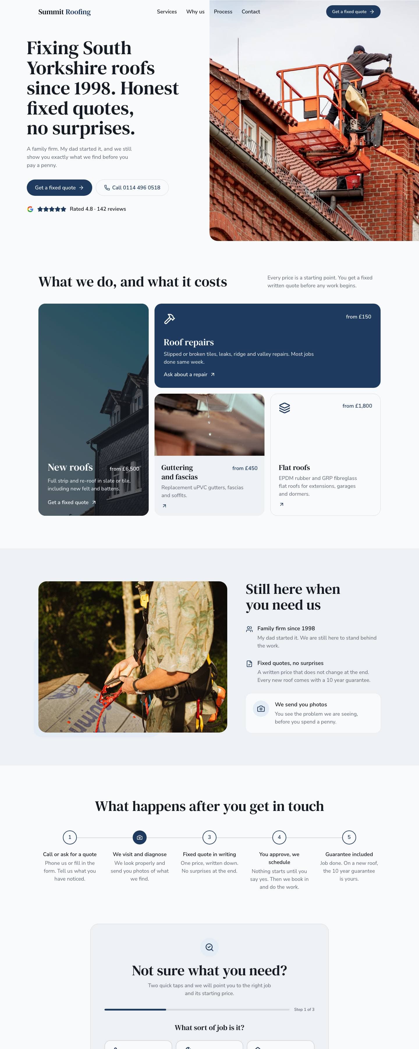 An example site being edited